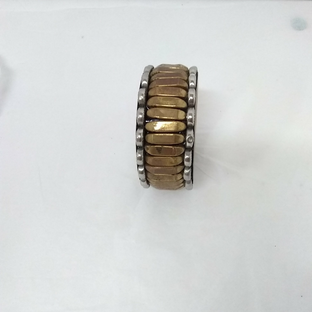 COPPER and Silver Tone Slip-On Bracelet